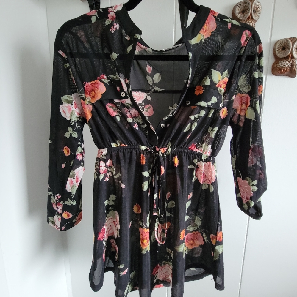Sheer Floral Blouse + Maternity